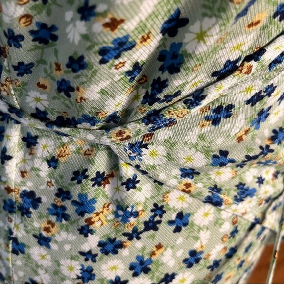 NWT BEGINNING BOUTIQUE | Green Floral "The Last Time Halter" Wrap Dress - Picture 11 of 11